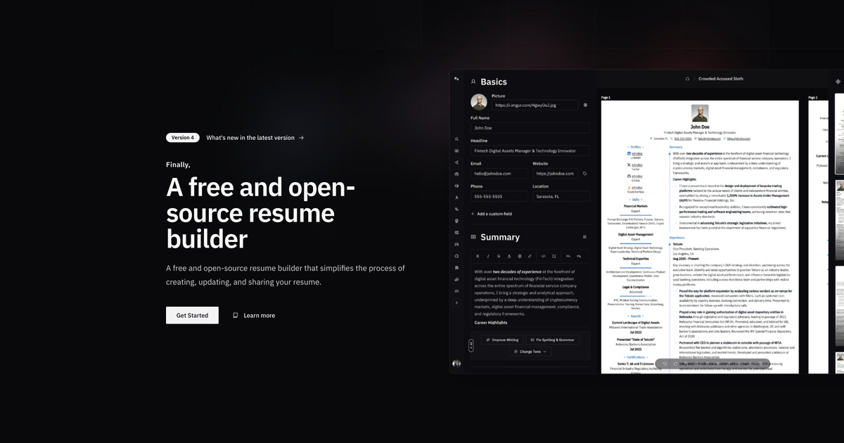 Reactive Resume